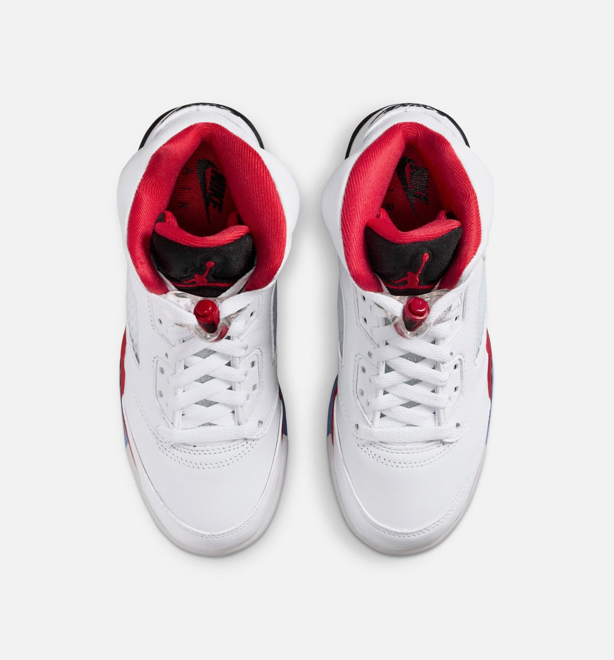Air Jordan 5 Retro Fire Red Grade School Lifestyle Shoes - White / Fire Red / Black