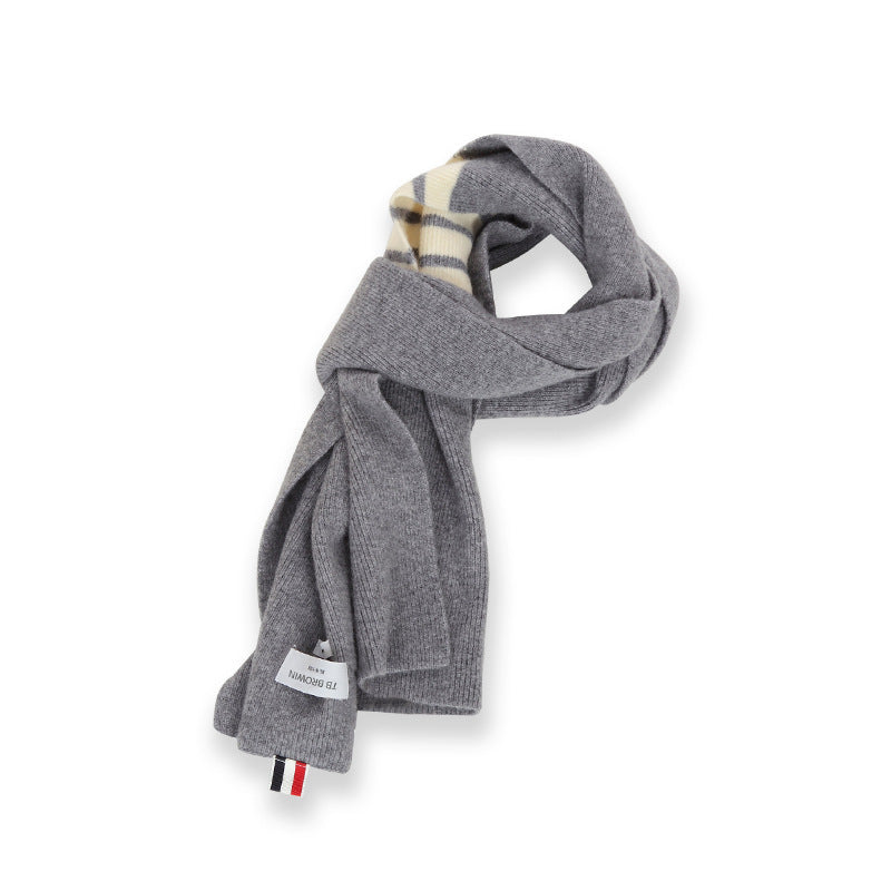 Four stripes scarf hat autumn and winter