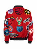 Jeff Hamilton NBA Collage wool bomber jacket