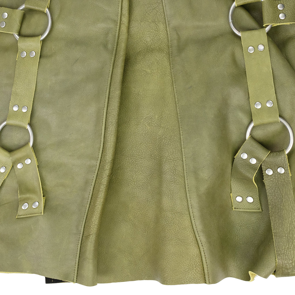GREEN GRID BONDAGE MAXI SKIRT