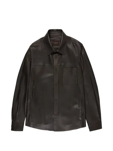 Montedoro buttoned leather overshirt