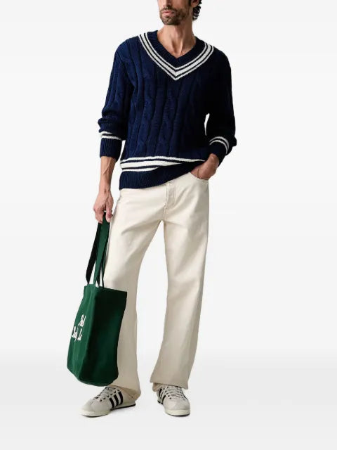 Gant cable-knit V-neck sweater