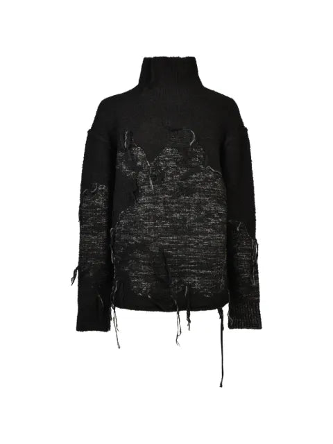 D HYGEN intarsia-knit distressed sweater