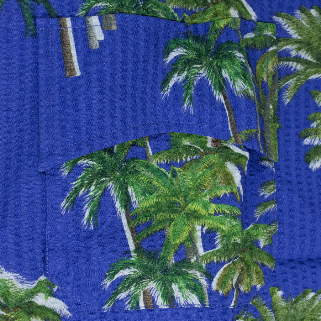 Multicolor Searsucker Hawaiian Button-down Shirt