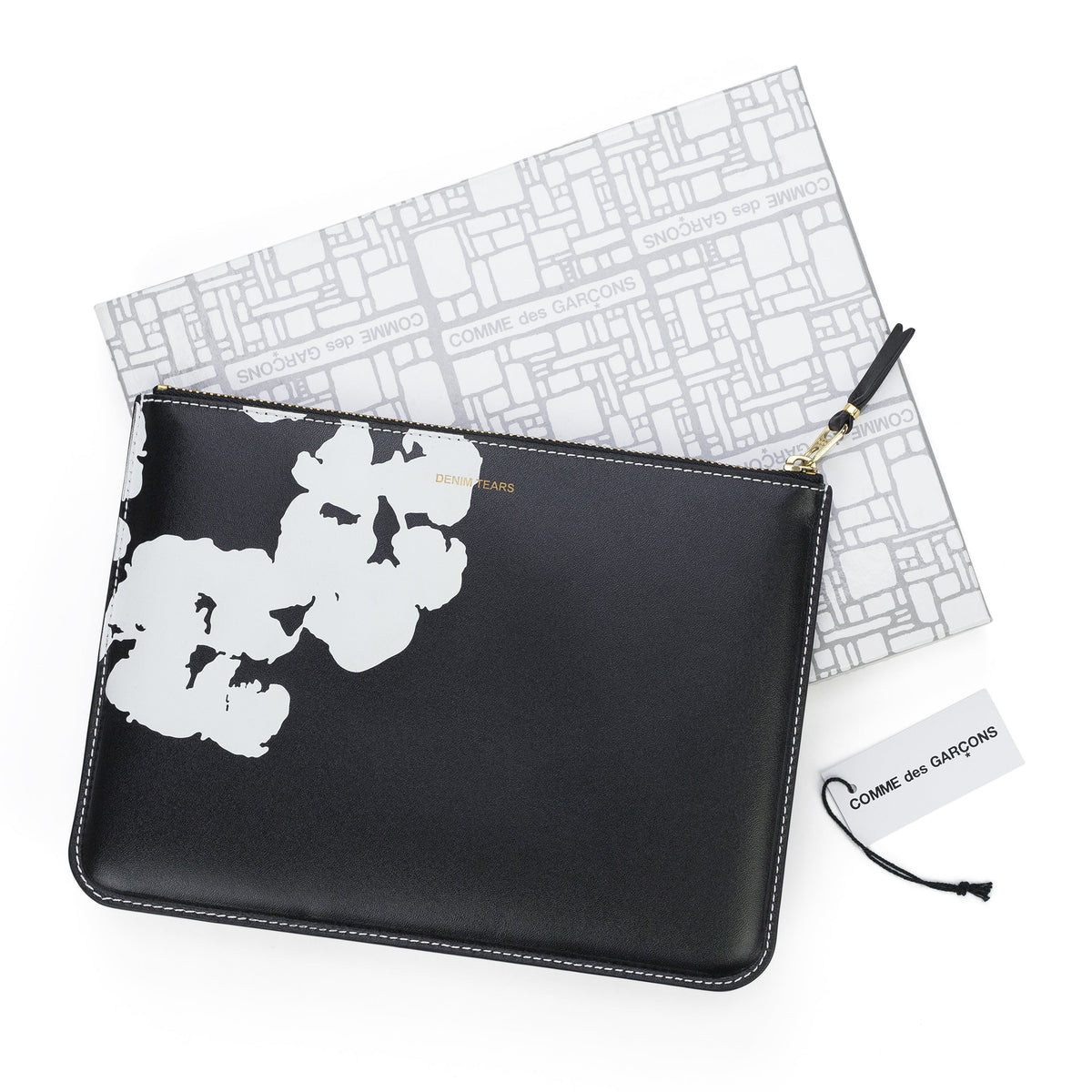 Black Cotton Wreath Wallet