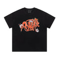 Syna World Red Devil Graffiti Graphic Oversized Tee (Black / Orange / Red)