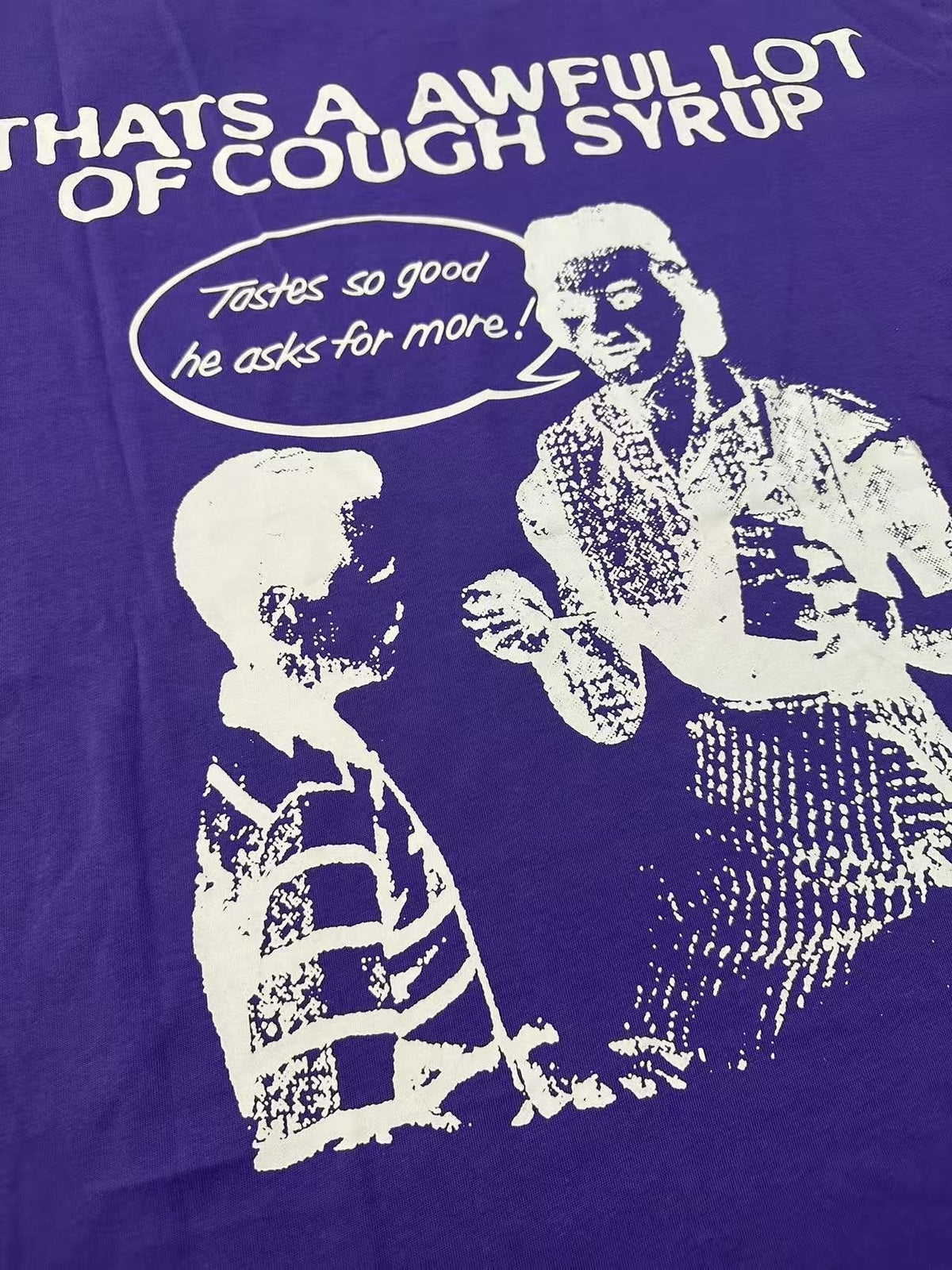 THAT'S A AWFUL LOT OF COUGH SYRUP Purple Front & Back Graphic T-Shirt