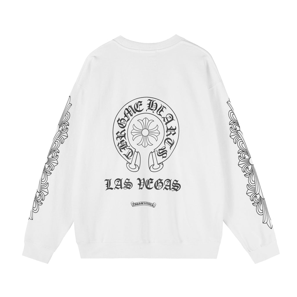 Chrome Hearts Front & Sleeve Graphic Crewneck Sweatshirt