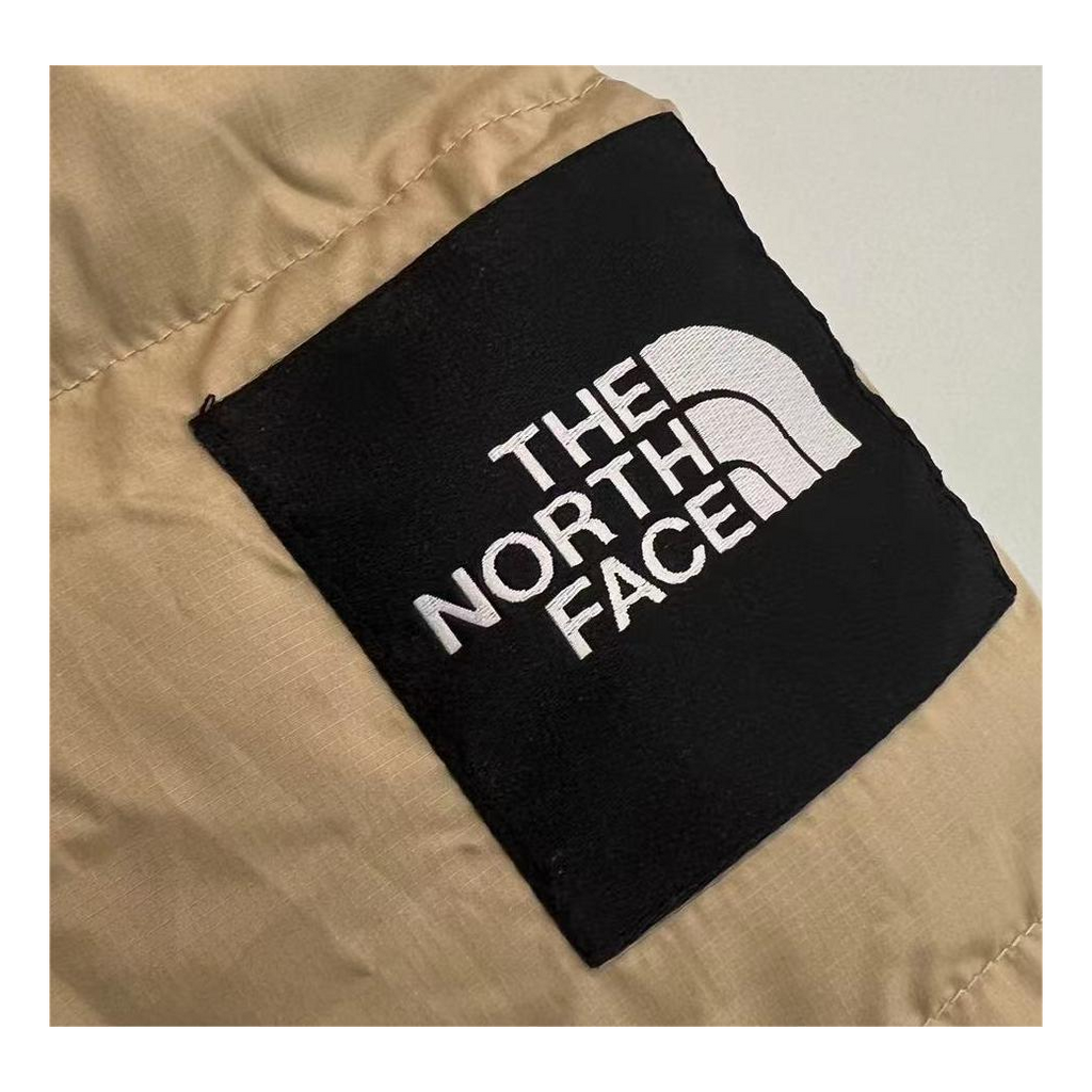 The North Face Color-Block Hooded Long Puffer Coat | Tan | Premium Down