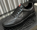 Prada Black Textured Low-Top Sneakers