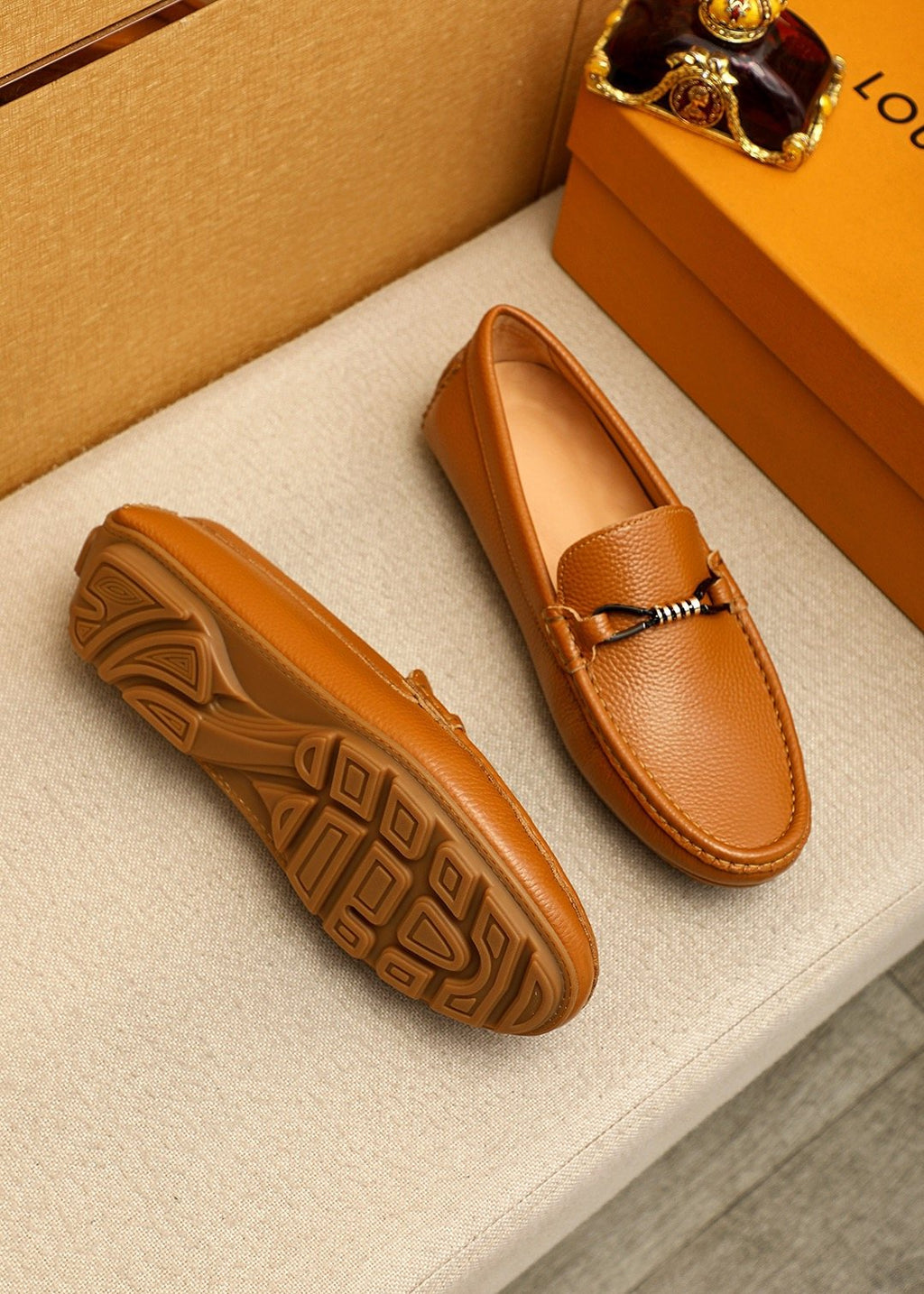 Louis Vuitton Pebble-Grain Bit Loafers