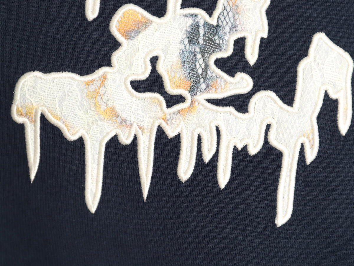 Louis Vuitton Melting Monogram Embroidered T-Shirt - Navy